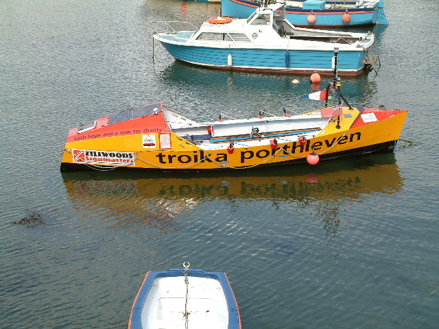 Boats in Porthleven inner harbour. 25 May 2003.